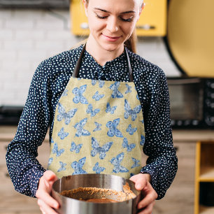 Delantal Barreras azules chinas vintage Damask