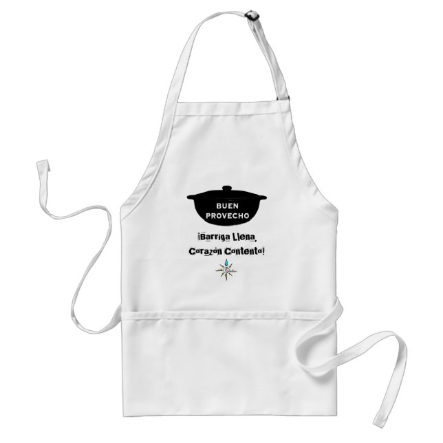 Delantal Barriga Llena, Corazón Contento Apron (Frente)