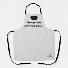 Delantal Barriga Llena, Corazón Contento Medio Apron
