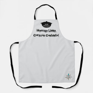 Delantal Barriga Llena, Corazón Contento Medio Apron