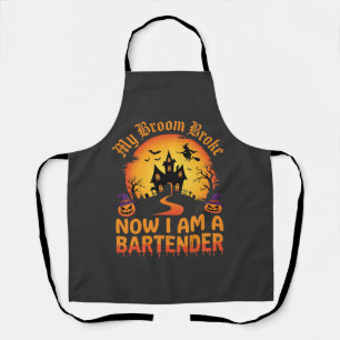 Delantal Bartender de Halloween Casa Embrujada Bruja Calaba