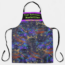 Delantal Bartender Nombre Su Veneno Personalizado