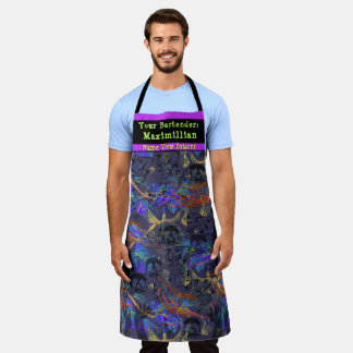 Delantal Bartender Nombre Su Veneno Personalizado