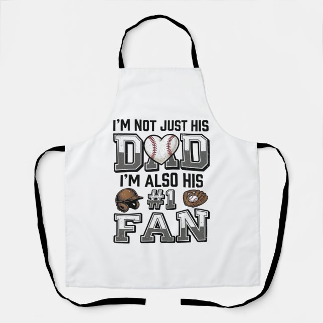 Delantal Baseball Dad Number 1 Fan Vintage Shirt Design_1 (Anverso)