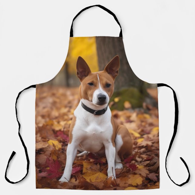 Delantal Basenji en otoño se inspira la caída de las hojas (Anverso)