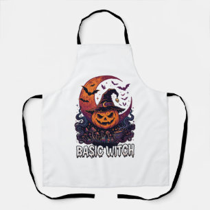 Delantal Básica Bruja Halloween Calabaza Luna Creciente Cal