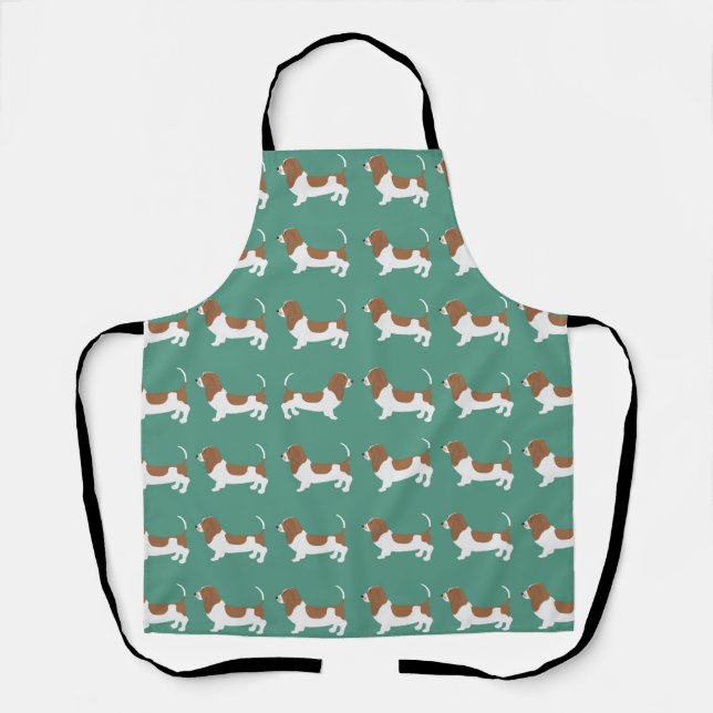 Delantal Basset Hound Allover Apron (Anverso)