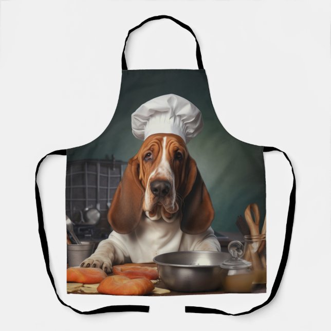 Delantal Basset Hound Dog Chef (Anverso)