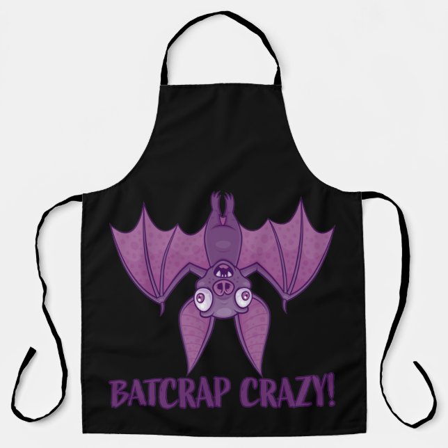 Delantal Batcrap Crazy Wacky Cartoon Bat (Anverso)