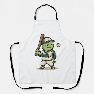 Delantal Bateador de béisbol de tortuga linda arte vectoria