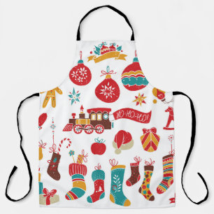 Delantal Baubles de navidades: Snowy Vintage Set.