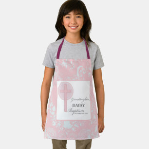 Delantal Bautizo Nieta Encaje Rosa Personalizado