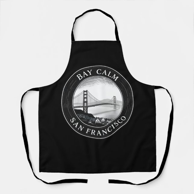 Delantal Bay Calm – Minimalist San Francisco Skyline  (Anverso)