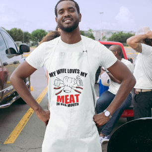 DELANTAL  BBQ: A MI ESPOSA LE ENCANTA MI CARNE