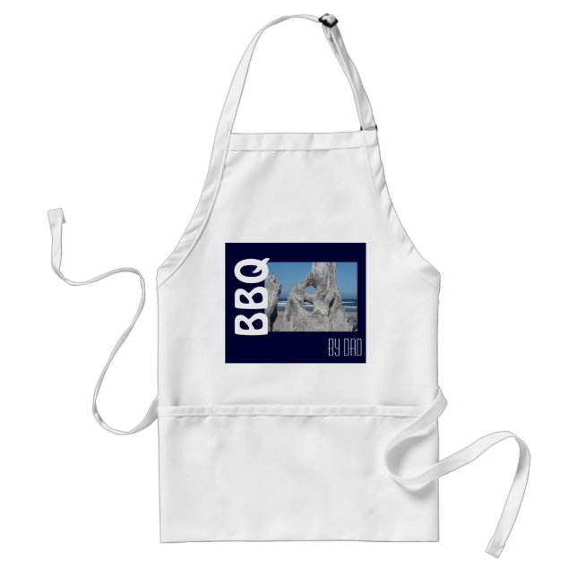 Delantal BBQ de papá apron Blue Sky Ocean Wave Driftwood (Frente)