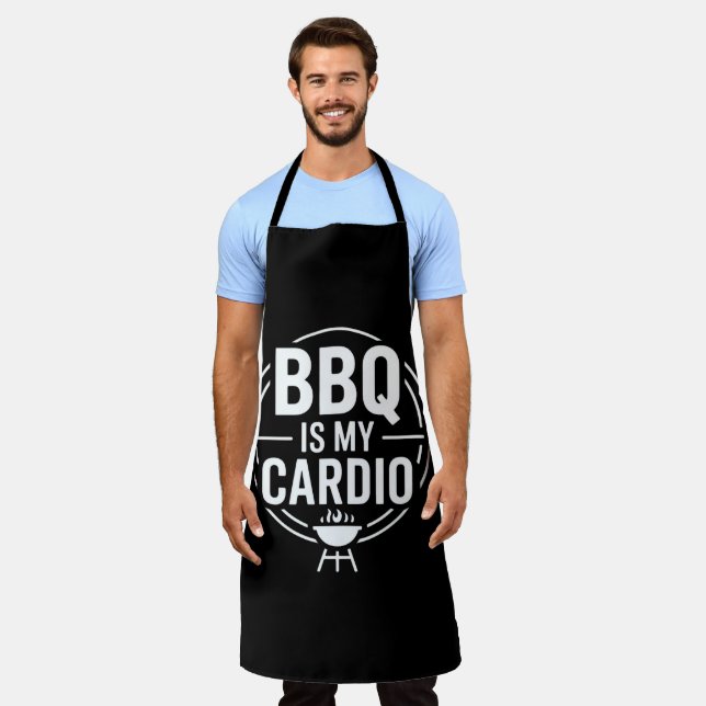 Delantal BBQ Is My Cardio Funny Dad Grill Quote (Gastado)