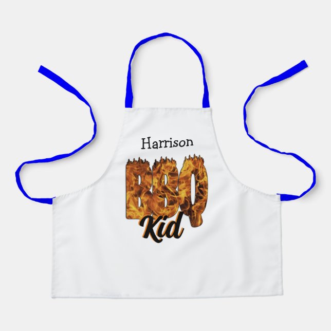 Delantal BBQ Kid Apron. ¡Personalizable. Amante de la barba (Anverso)