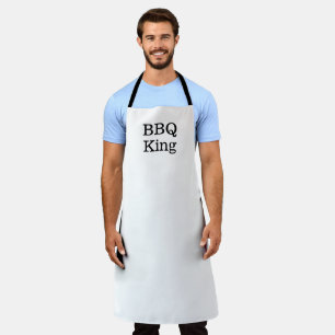 Delantal BBQ King blanco negro sólido moderno y elegante pa