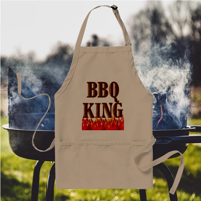 Delantal BBQ King Red Flama Cocina diciendo Apron (Subido por el creador)