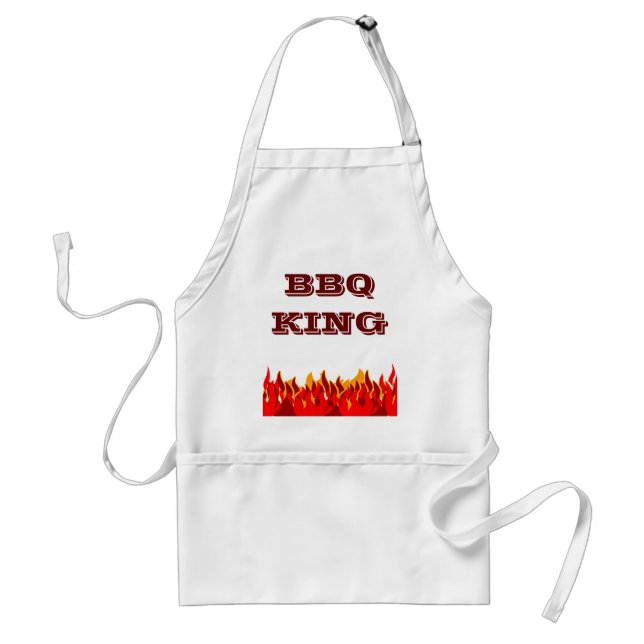Delantal BBQ King Red Flama lema Personalizado (Frente)