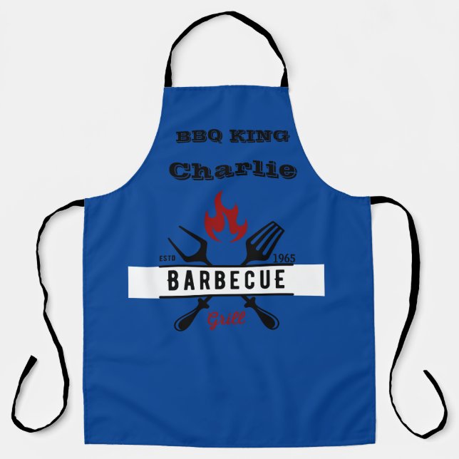 Delantal BBQ KING Texto editable (Anverso)