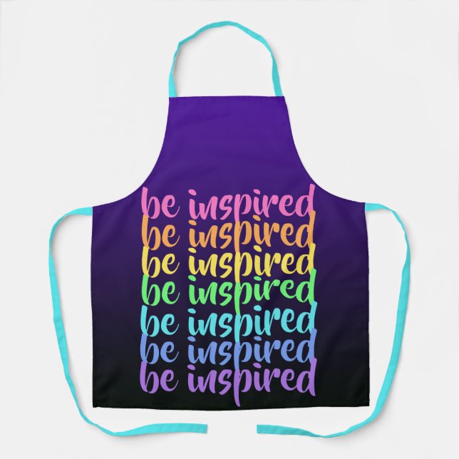 Delantal "Be Inspiate" Apron Púrpura Arcoiris (Anverso)