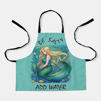 Delantal "Be Salty - Add Water" por Babe Monet Art