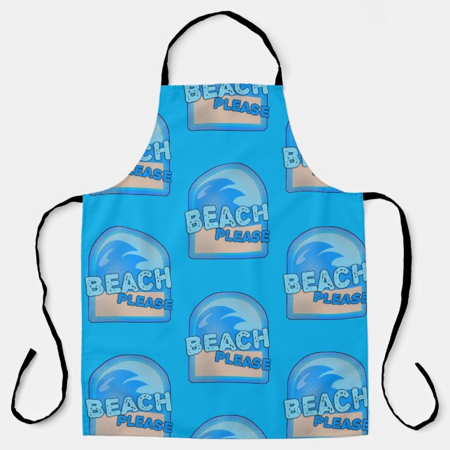 Delantal Beach Please Diun Summer Fun Wun Logo (Anverso)