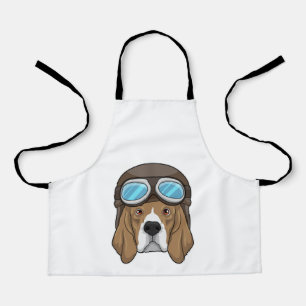 Delantal Beagle como piloto con gorra piloto