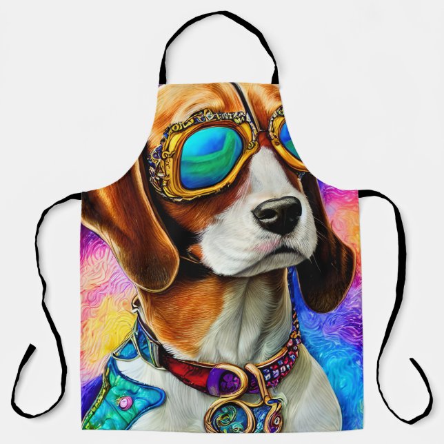 Delantal Beagle con gafas de sol (Anverso)