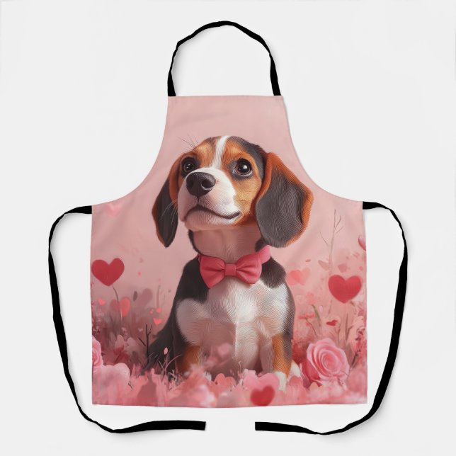 Delantal Beagle con Rosas - El día de San Valentín (Anverso)