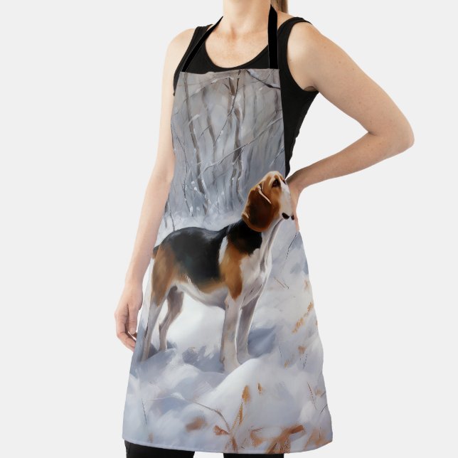 Delantal Beagle Deja que nieve Navidad (in situ)