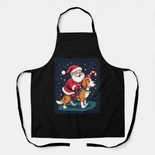 Delantal Beagle Luces de Navidad Santa Montando Beagle Perr