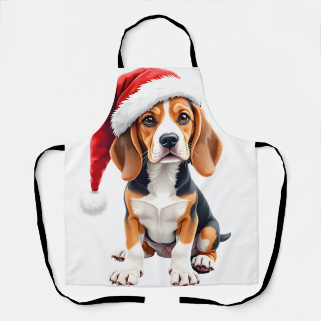 Delantal Beagle Navidades Perro camiseta de manga larga (Anverso)