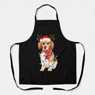 Delantal Beagle Navidades Tee Reindeer Navidades Luces