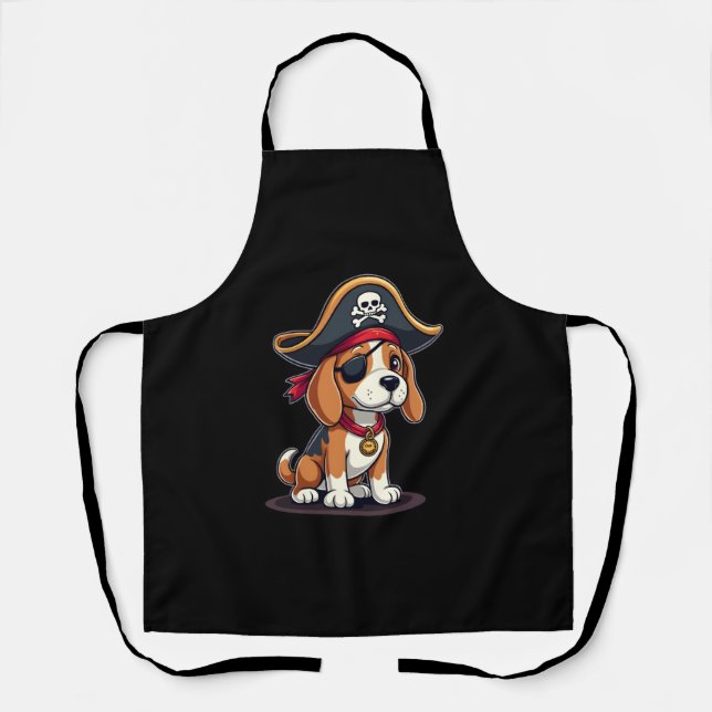 Delantal Beagle Pirate Costume Jolly Roger Bandera Cruz de  (Anverso)