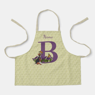 Delantal Beagle Puppy Butterflies Monograma Nombre B Inicia