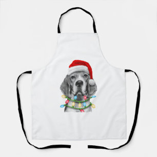 Delantal Beagle Santa Christmas Tree Enfoca la Navidad Boys