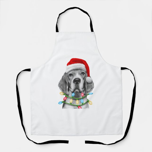 Delantal Beagle Santa Christmas Tree Enfoca la Navidad Boys (Anverso)