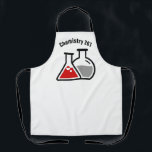 Delantal Beakers Design Chemistry Science Apron<br><div class="desc">Beakers Design Chemistry Science Apron con texto de personalizable y color de fondo.</div>