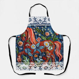Delantal Beautiful Embroidered Horse