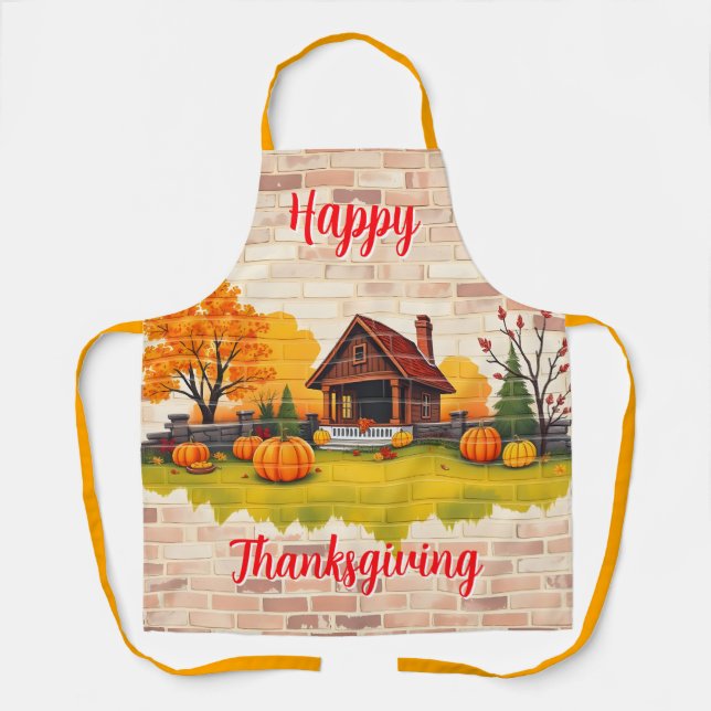 Delantal Beautiful Popular Happy Thanksgiving Fall (Anverso)