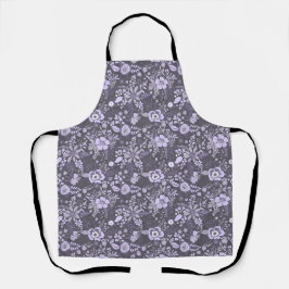 Delantal Beautiful retro style blue pastel floral pattern