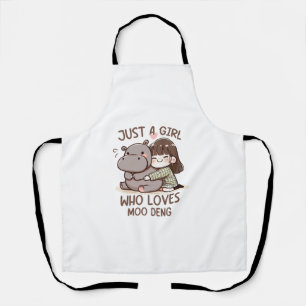 Delantal Bebé Adorable Hippo, Jus Un Chica Que Ama Moo Deng