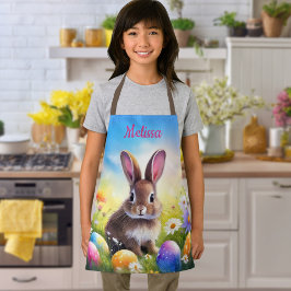 Delantal Bebé conejito de Pascua Marrón y Cute Brown Kids