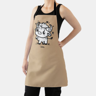 Delantal Bebé de búfalo fluffy - Animal de la granja Kawaii