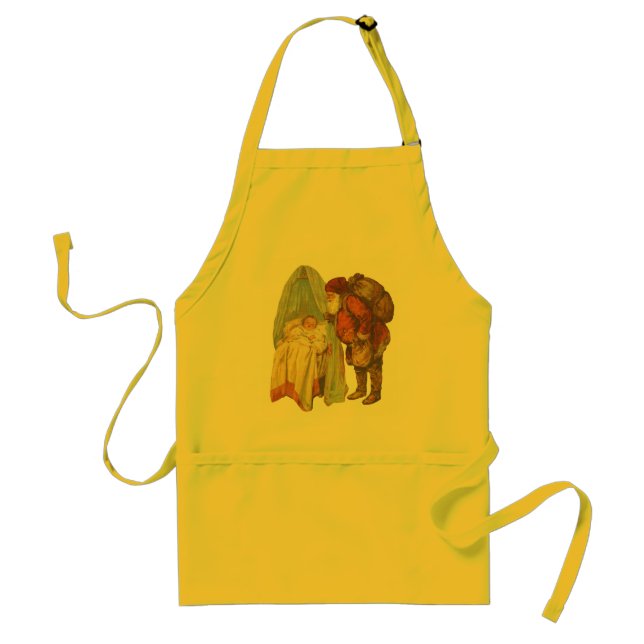 Delantal Bebé de Navidad Claus Vintage (Frente)