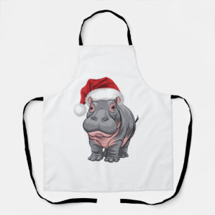 Delantal Bebé Hippo Moo Deng Navidades Camisa Para Niños, W