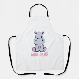 Delantal Bebé lindo Hippo Moo Deng Bouncy Cerdo en Hippop t