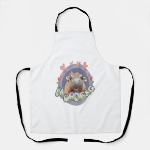 Delantal Bebé lindo Hippo Moo Deng Bouncy Cerdo en Hippop t